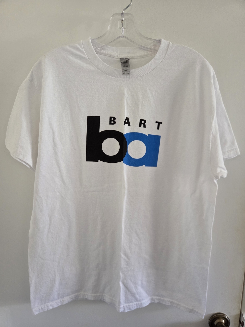 Gildan White Short-Sleeve Tee with Black and Blue BART Logo